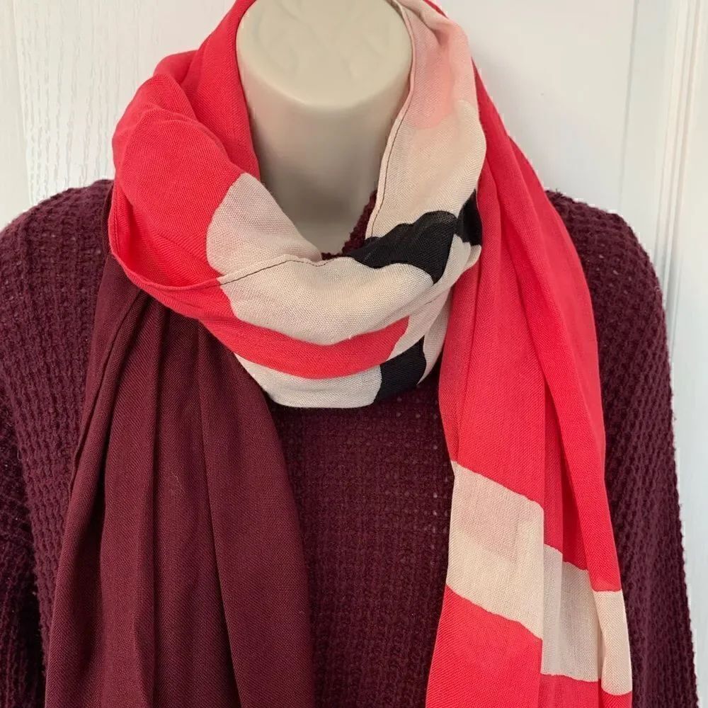 Kate Spade Pink Multi Color Scarf! ♠️ ❤️ - Picture 5 of 6